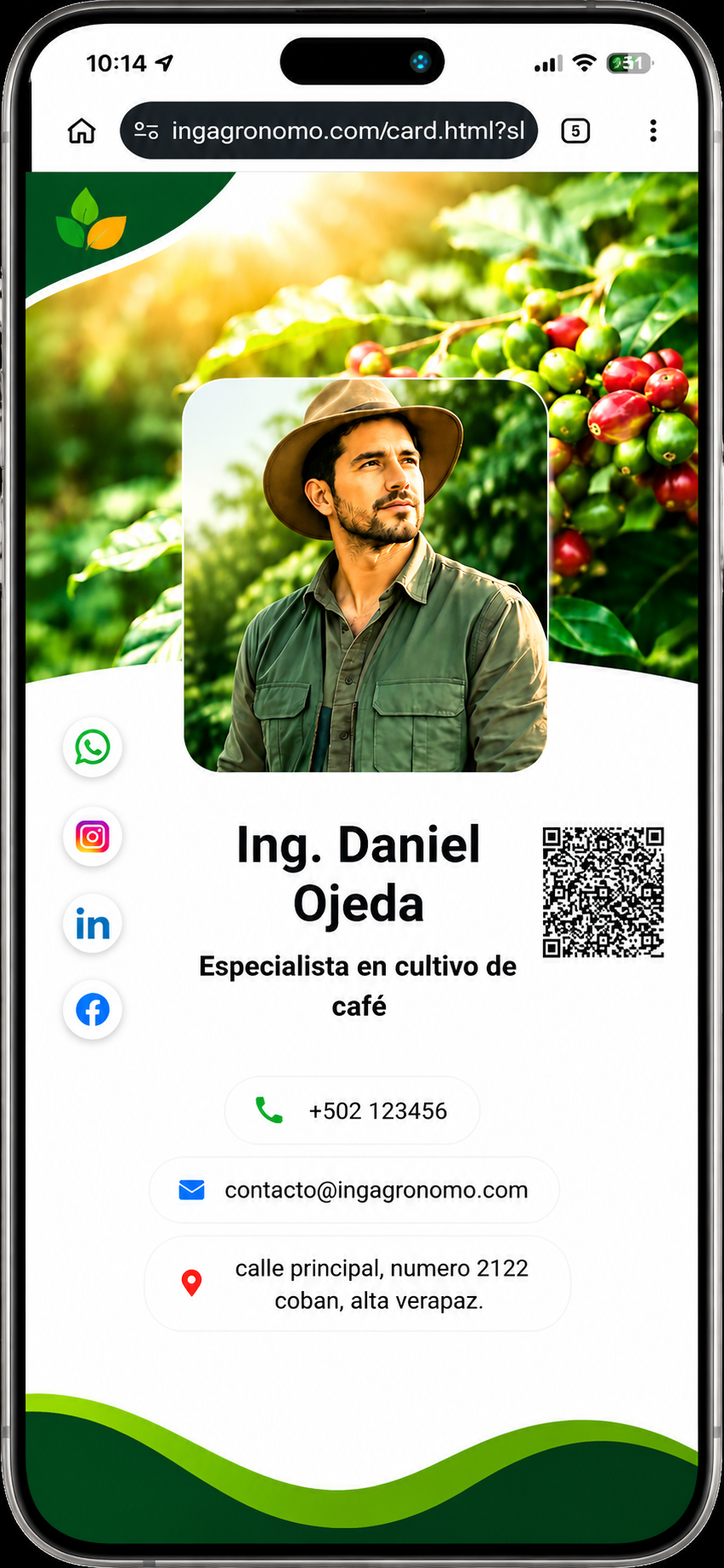 Tarjeta digital profesional